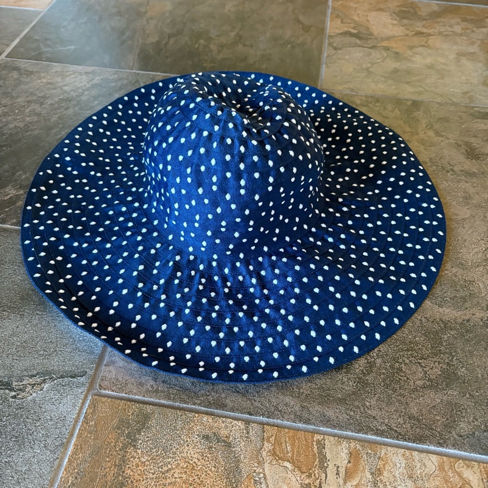 NYC Underground Polka Dot Packable Washable Floppy Sun Hat Beach Boat Vacation